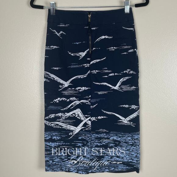 Rare Bird Pattern Pencil Skirt ASO Lorelai Gilmore Year In The Life Knee Length - Picture 4 of 8